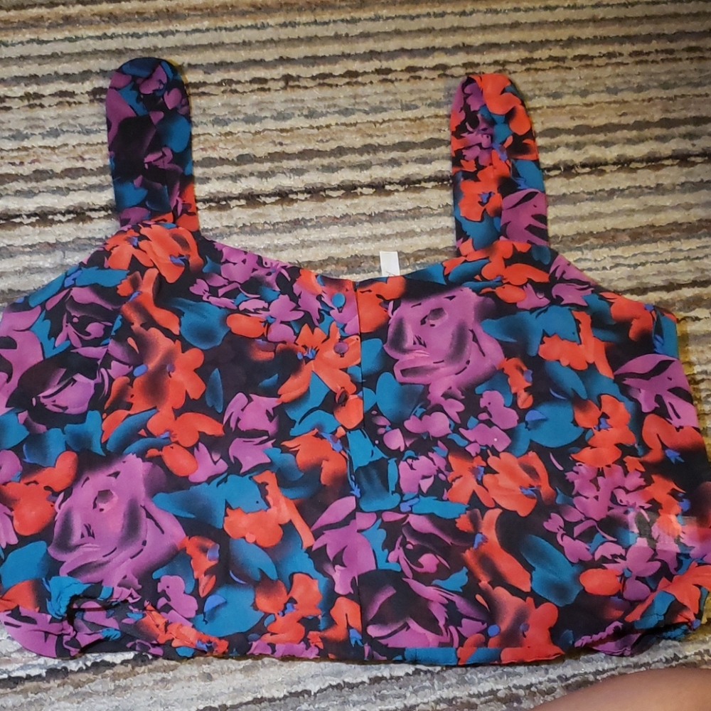 ❤Mesh floral cropped top ( large)
